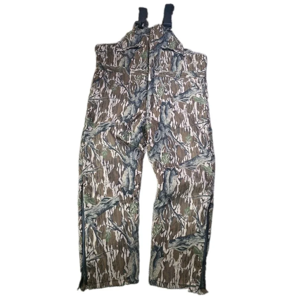 Vintage Mossy Oaks Overalls Mens XXL Brown Treestand Camo Bibs 0144 USA